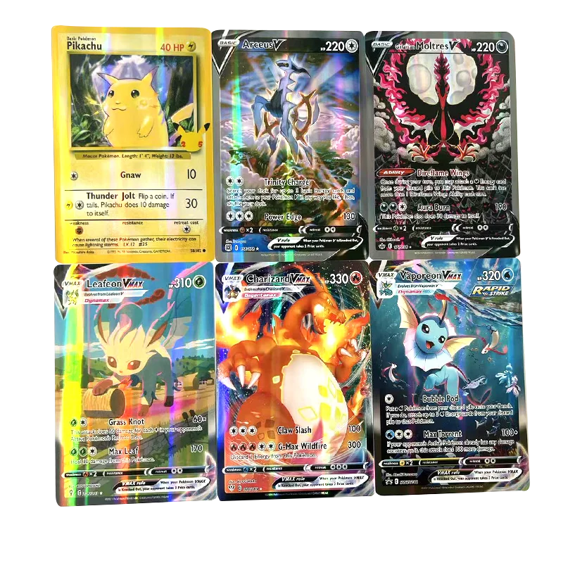 Cartes Pokémon de Grande Taille 15x21cm, Vmax, Vstar, GX, Lettres de Vministériels x, Arc192., Pikachu, Dracaufeu, Super Rare, Arc-en-ciel, 30 à 5