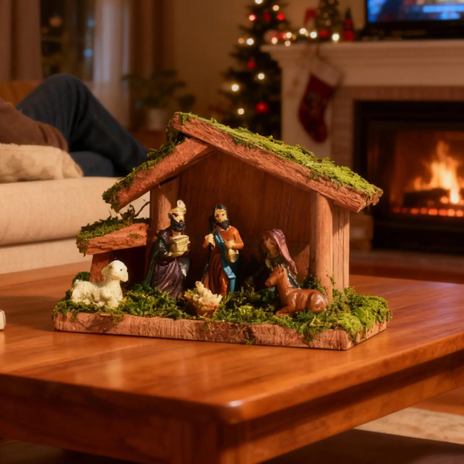 Nativity Scene Indoor Manger Jesus Holiday Small Figurines Christmas Decorations Nativity Figurines For Christian Indoor Table