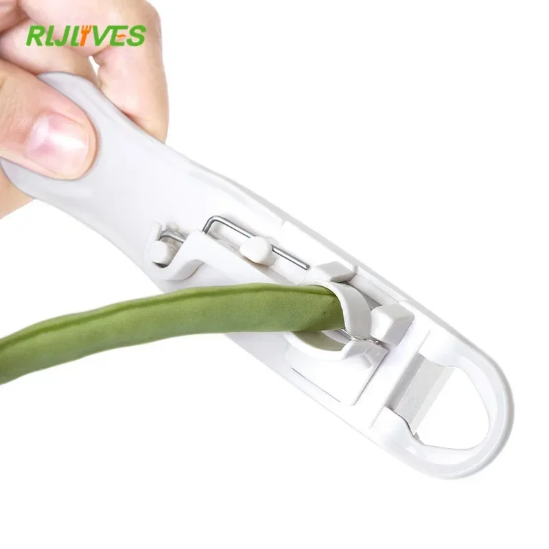 2 Green Bean Frencher Tool - String Beans Slicer - Vegetable Cutter Bean Shredder Slicer Remover Peeler Runner White Kitchen Accessories for Home Restaurant Tacery