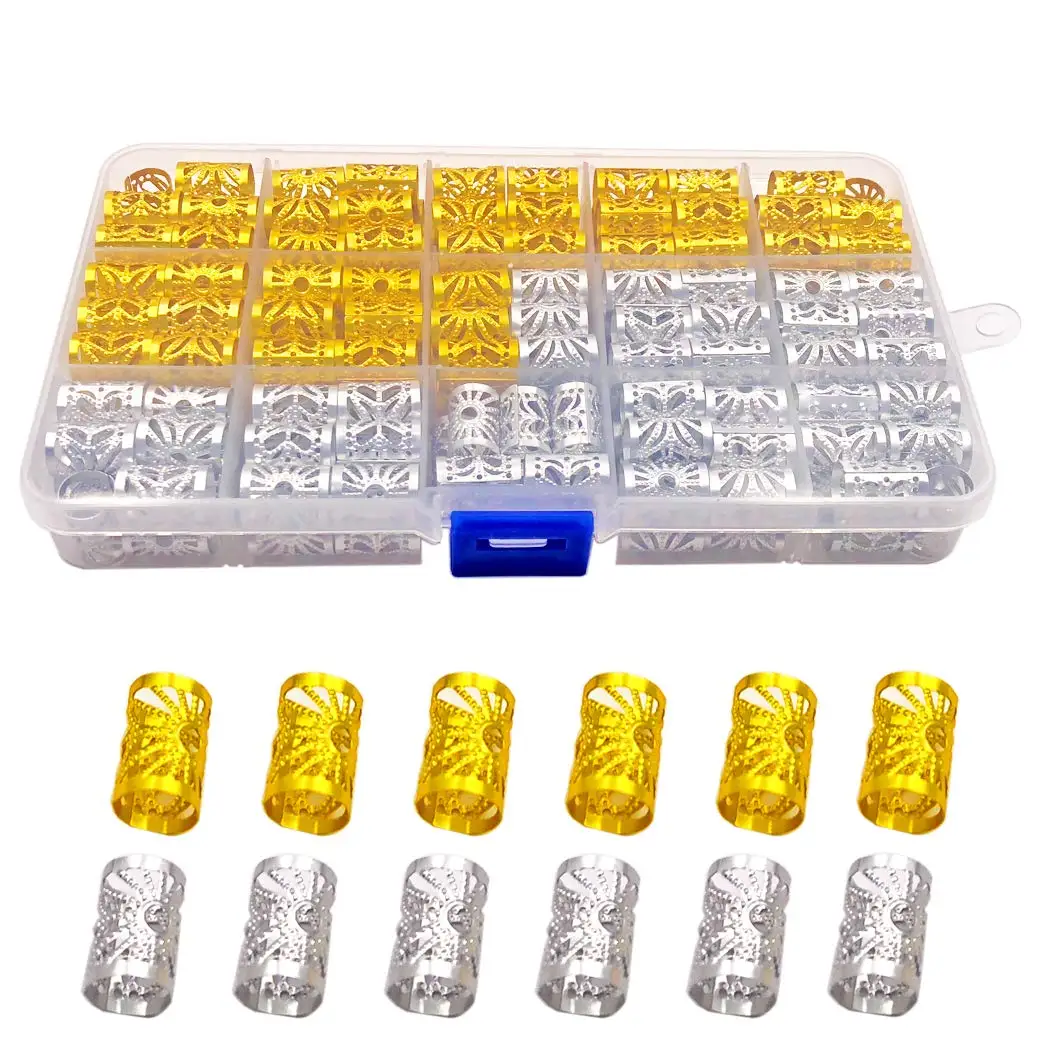 

170 шт., бусины для дредов, разноцветные алюминиевые замки для дредов, металлические манжеты, украшения для волос, плетение украшений для волос