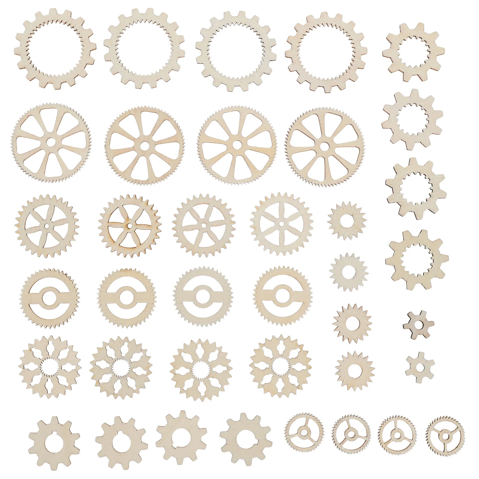 

40pcs Gear Puzzle Craft High Quality Wood Jigsaw Board DIY Christmas Ornament Wooden Gear Craft Home Decoration