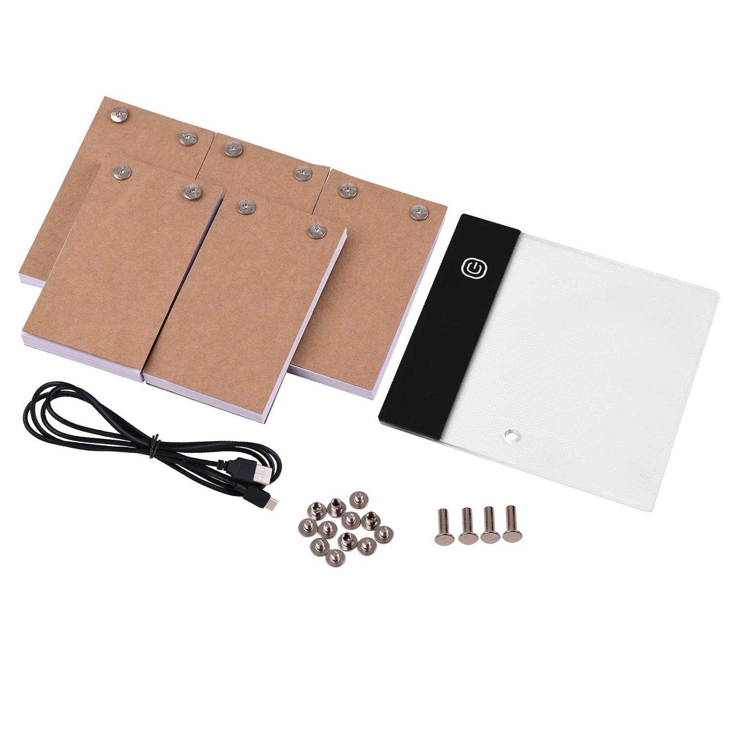 Kit Buku Lipat dengan Mini Light Pad LED Lightbox Tablet untuk Menggambar, Menyalin, Animasi, Sketsa, dan Kreasi Kartun