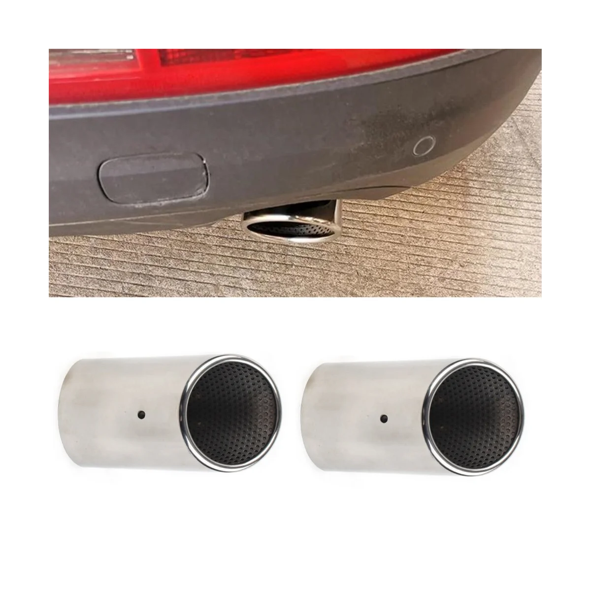 Stainless Steel Car Exhaust Straight Tail Pipe Tips Cover for 2007-2011 Car Accessories