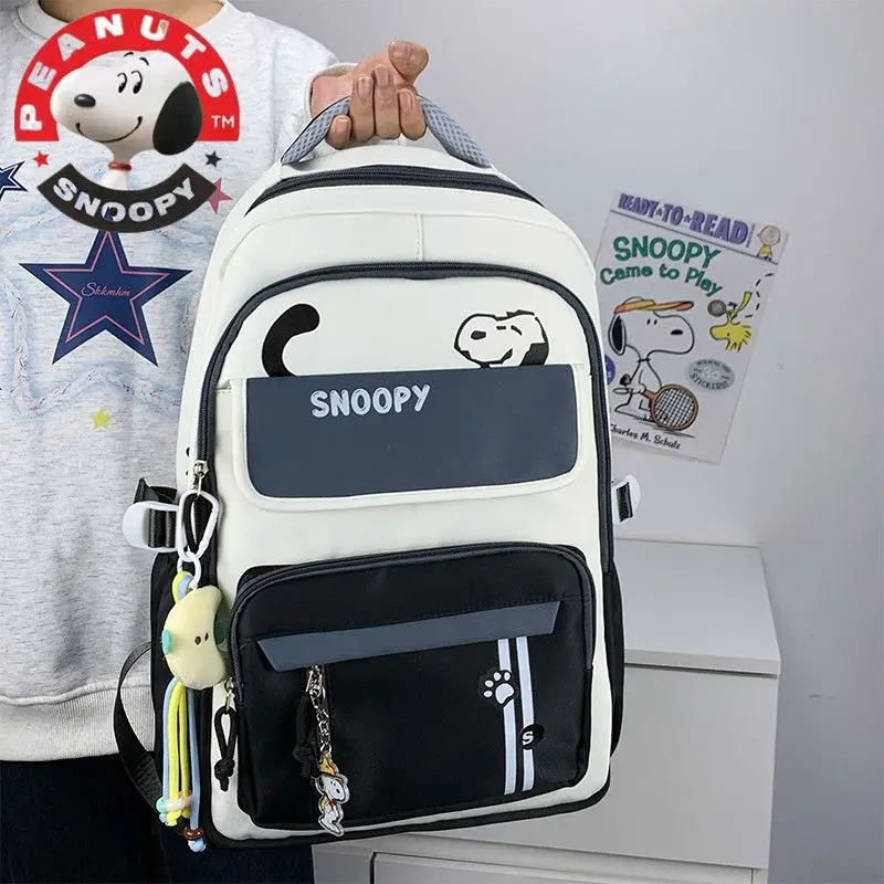 Snoopy cartoon anime schoolbags for men and women students trendy fashion large capacity burden reduction backpack wholesale