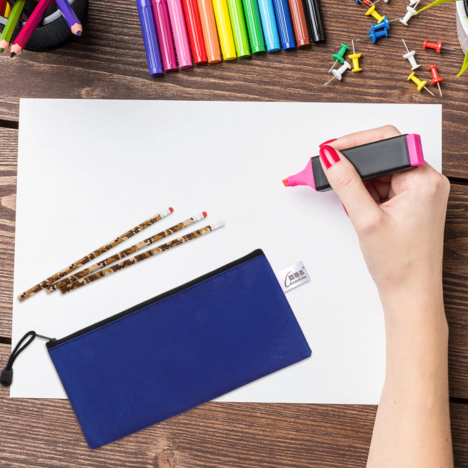 

12Pcs A6 File Holder Zipper Pouch Oxford Cloth Portable Stationery Organizer to Store Cash Cards Coins Keys Pen Notes