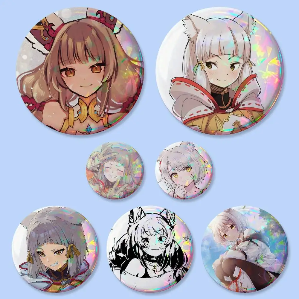 1 unidad de insignia redonda creativa de anime Xenoblade del juego Nia, broche para bolsos, accesorios decorativos, regalos para fans y amigos coleccionistas