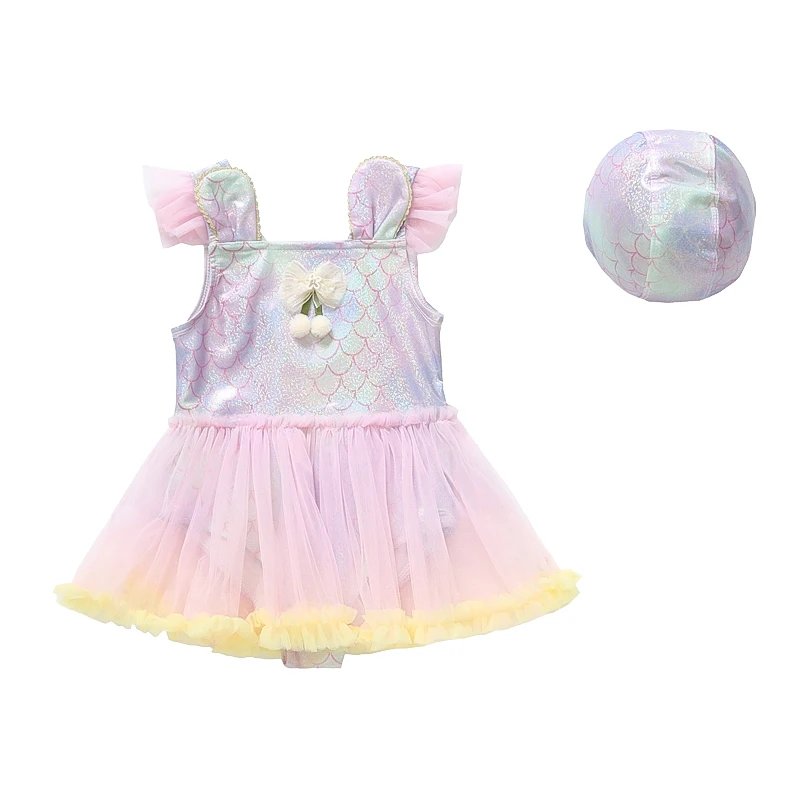 

Girls Swimsuit Baby Girls Swimwear One-Piece Bathing Suit Kids Beach Mermaid Bikini Seaside Quick-Drying Suit For Baby Size 2-9Y