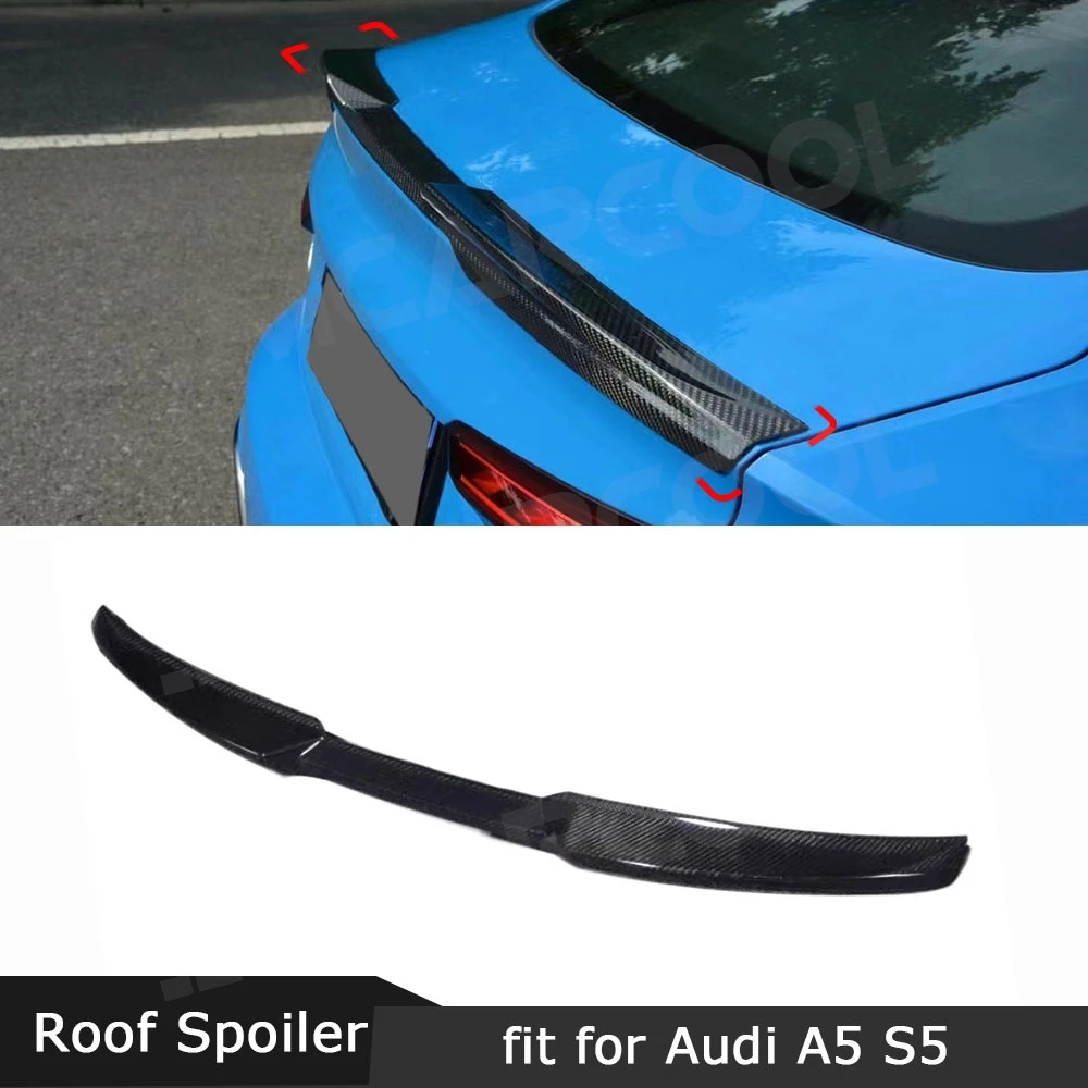 

Rear Lip Boot Spoiler Rear Lip Trunk Wing Dry Carbon Fiber For Audi A5 S5 Coupe 2 Door 2017-2024 FRP Car Moulding Bodykits Trim