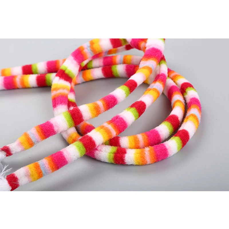 Rainbow Snake Shape Cat Stick Funny Head With Ring Box Interactive Cloth Short Plush Feather Cat Toys Playing Pet Products