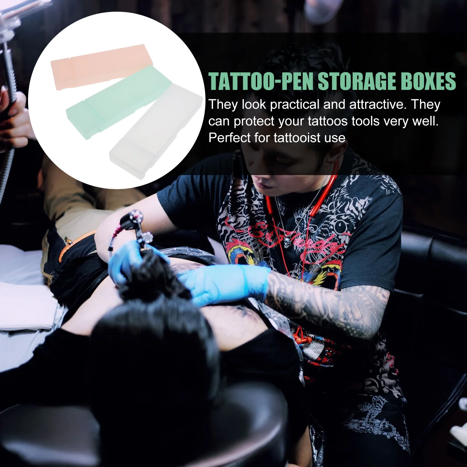 

3 Pcs Holders Tattoo Pen Box Case Simple Pencil Storage Boxes Organizer Multi-functional Cases Office