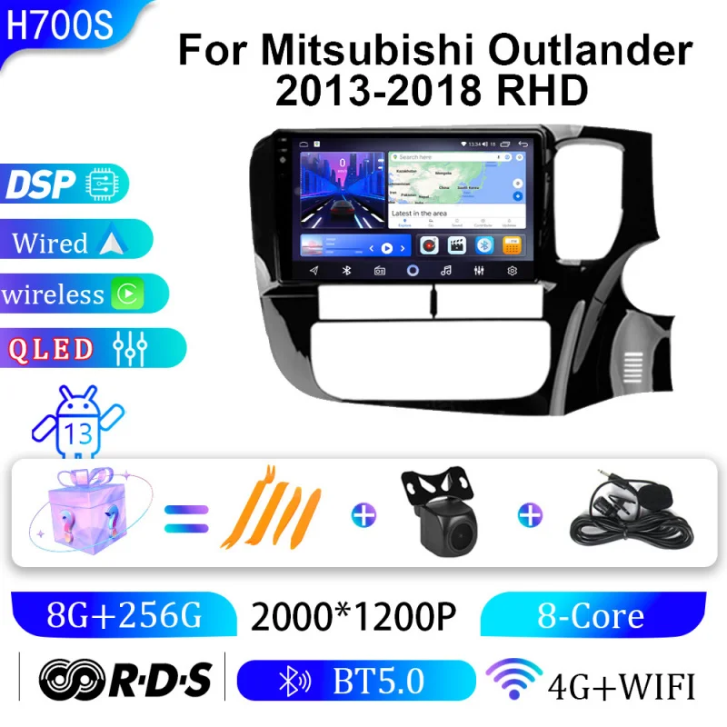 

For Mitsubishi Outlander 2013-2018 RHD Car Multimedia Player Android Car Player GPS WIFI Carplay 4G Car Radio Navigation Stereo