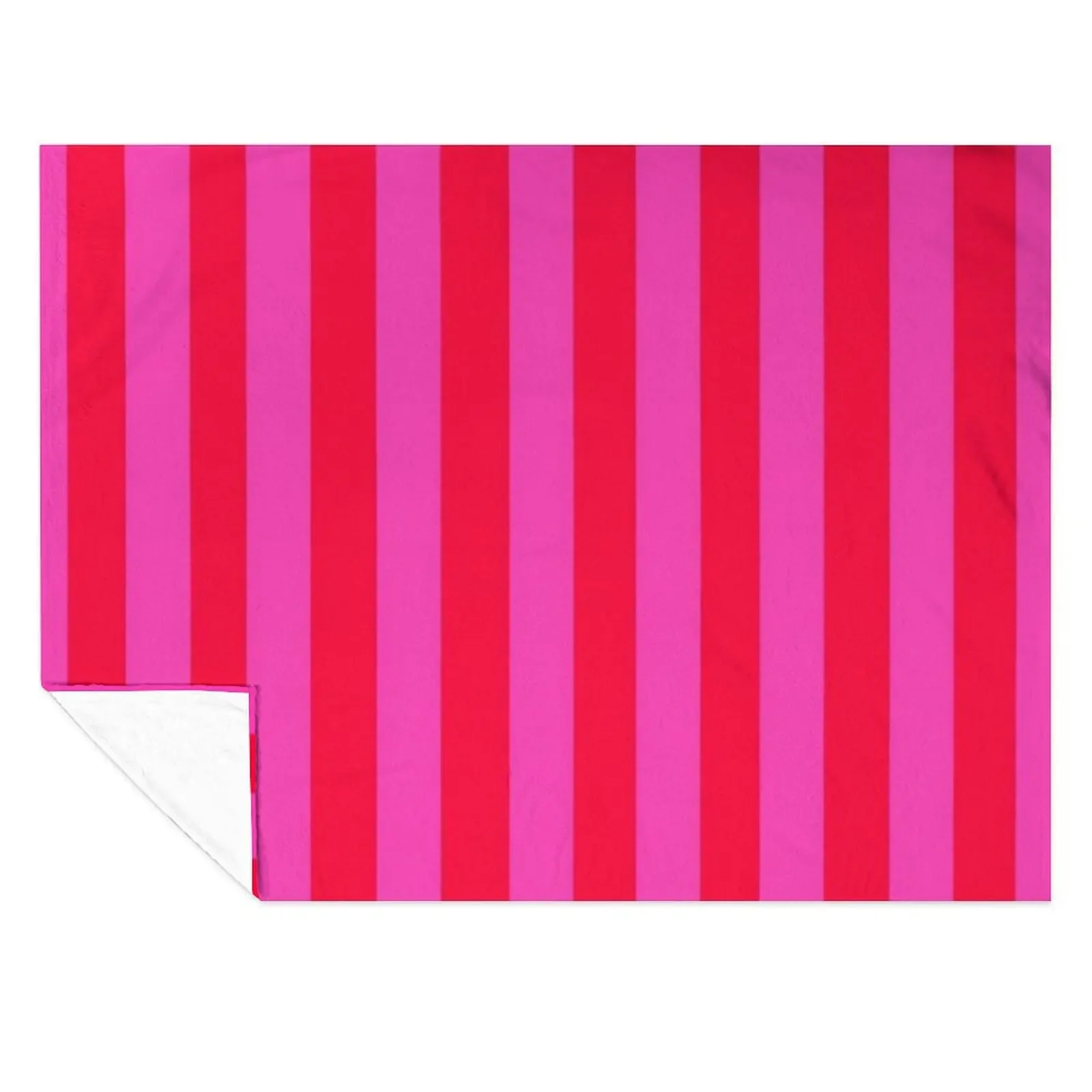 

Bold Vivid Vetical Stripped Pattern in Pink and Neon Red Throw Blanket sofa bed Summer Custom Blankets