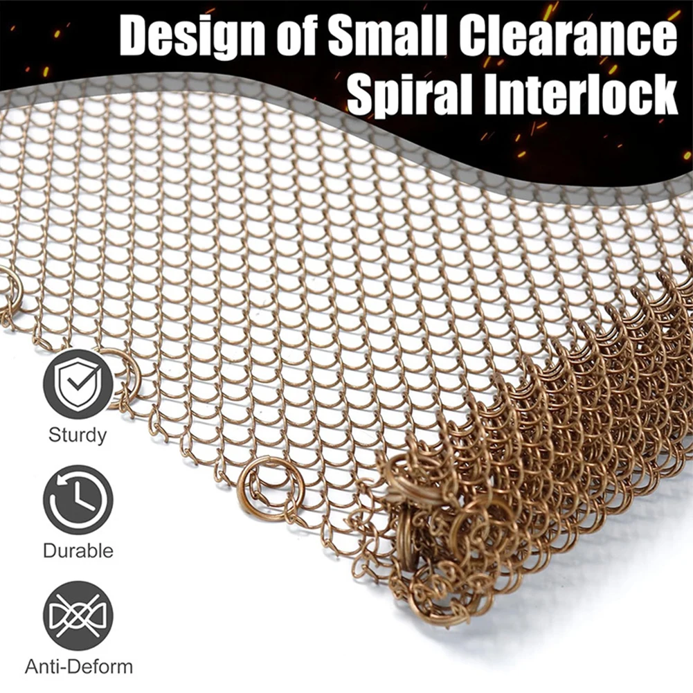 Fireplace Safety Barrier Fireplace Mesh Screen Cozy Fire Experience Versatile Use Easy Installation Elegant Design