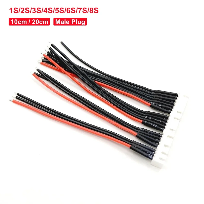 

5/10Pcs XH2.54 Lipo Balance Extension Charge Cable Male plug 2S 3S 4S 5S 6S 7S 8S 22AWG 10/20CM For RC Aircraft model Charger