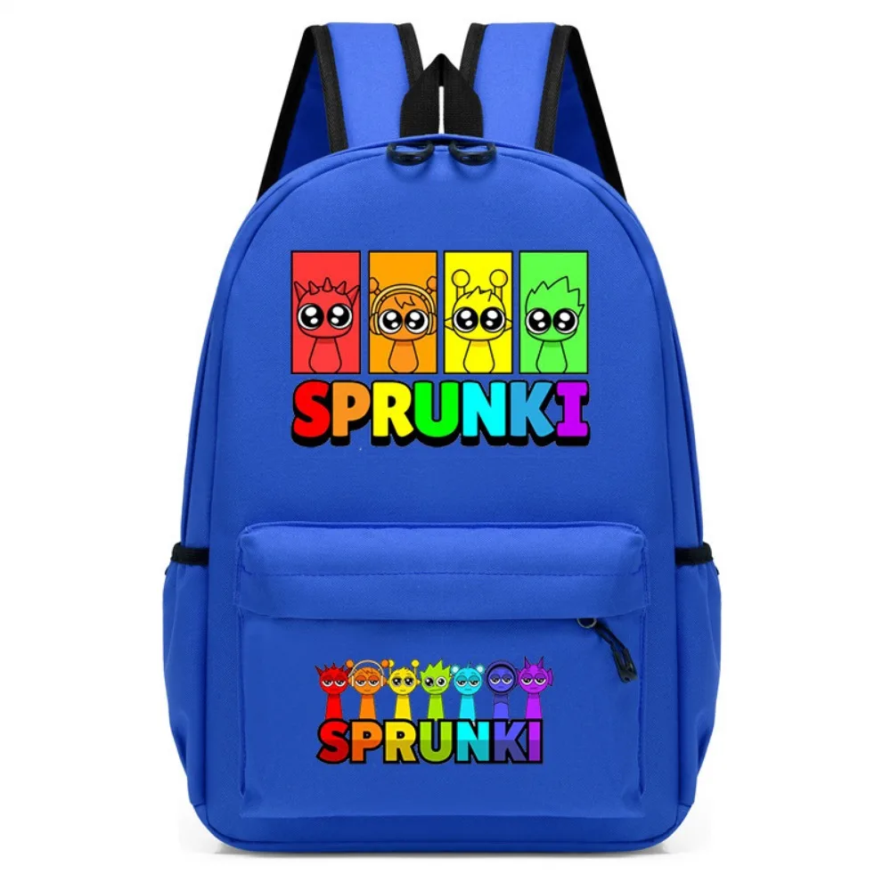 Kawaii Sprunki Mochila impermeável de desenho animado Mochila de viagem multifuncional de grande capacidade com armazenamento de sapatos multicamadas
