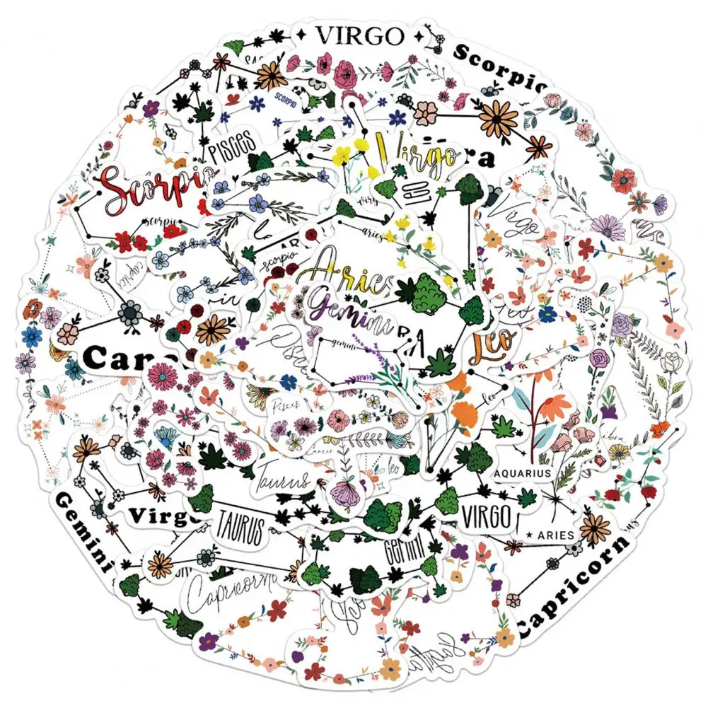 52Pcs/Set Scrapbook Sticker Heat-resistant Irregular Decoration Laptop Tablet Label Sticker   Stationery Sticker  Home Supply