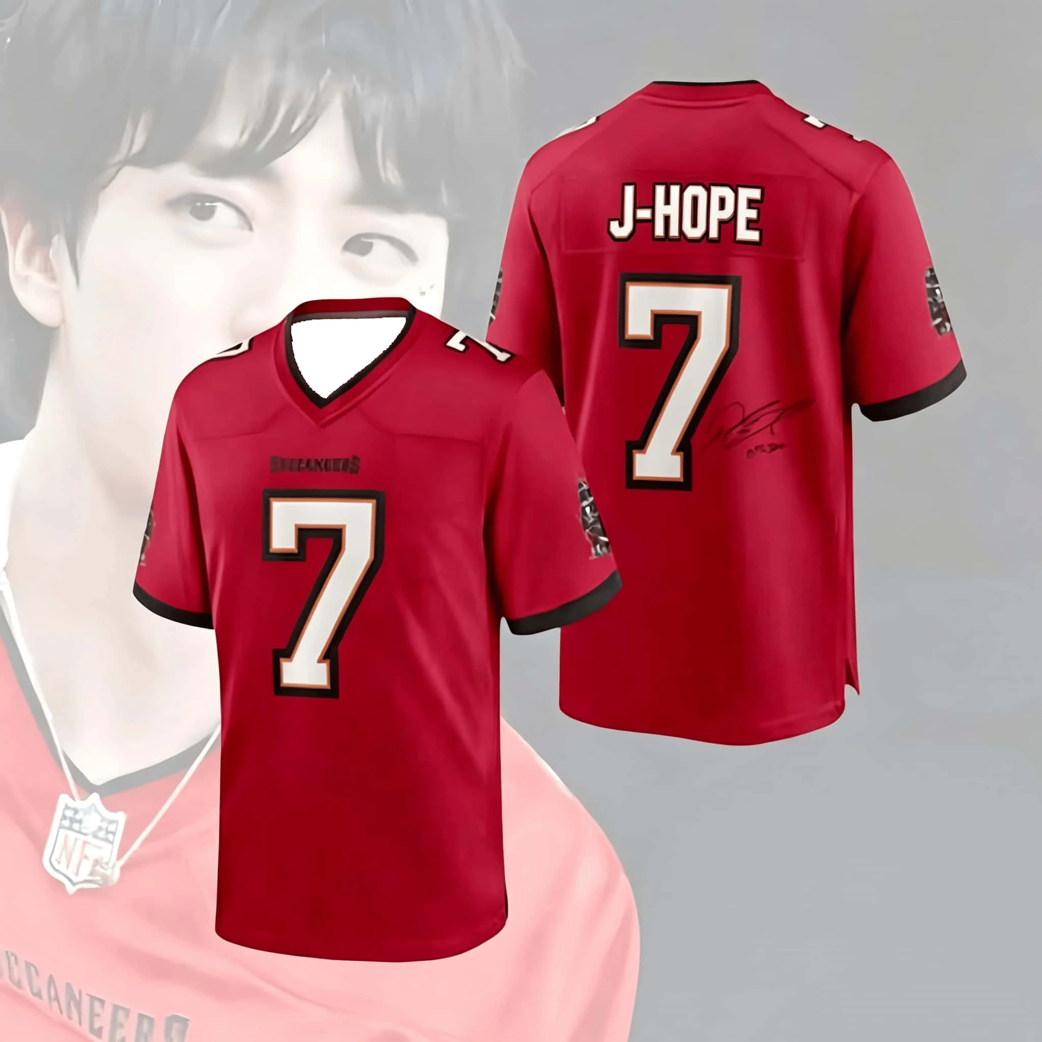 New Kpop Bangtan Boys Arirang J‑HOPE Buccaneers Rugby Jerseys Kpop Fan Shirt 2026 Summer Men's Women's Breathable T-shirt