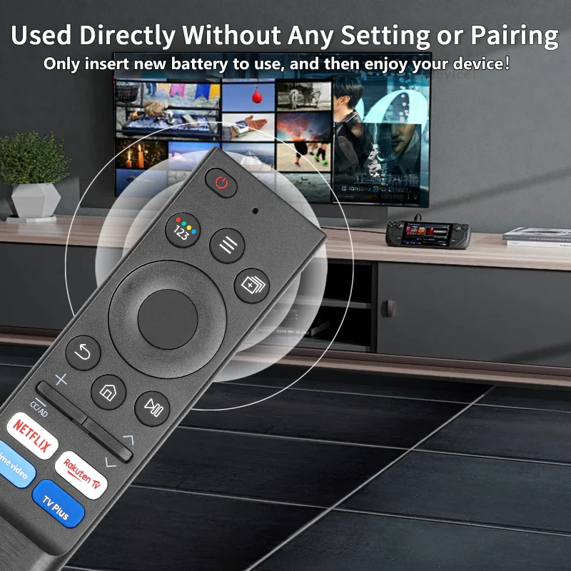 For Samsung Remote Control Replacement With NETFLIX PrimeVideo Buttons, For Samsung TV LCD, LED, QLED, OLED, UHD, SUHD Series