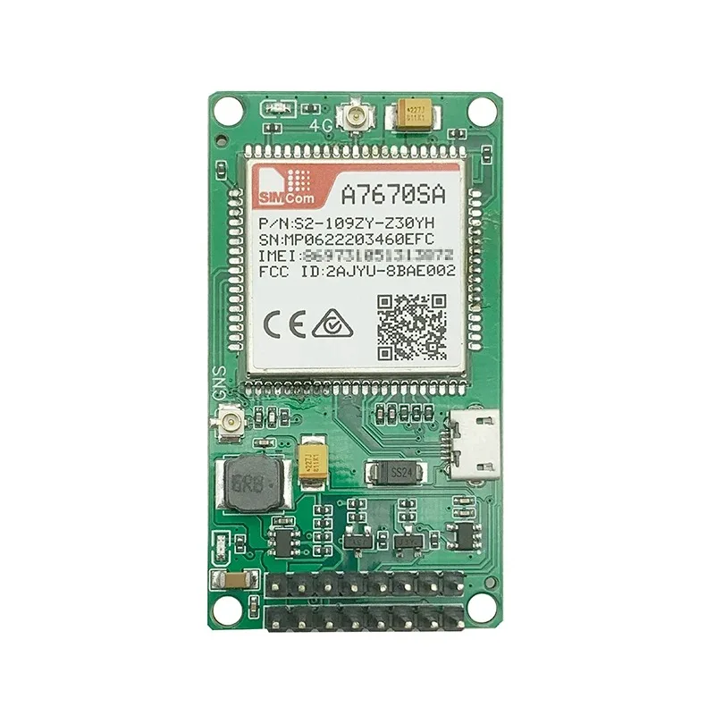 

SIMCOM A7670SA LTE Cat1 Module Development Board Without GPS SIM Card Slot TTL UART LTE-FDD B1/B3/B5/B7/B8/B20 GSM 900/1800MHz