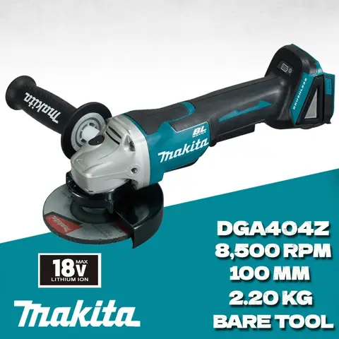 MAKITA DGA404Z 무선 앵글 연마기, 18V 브러시리스, 100mm, 8500rpm, 다기능 연삭 절단기, 전동 공구, DGA404