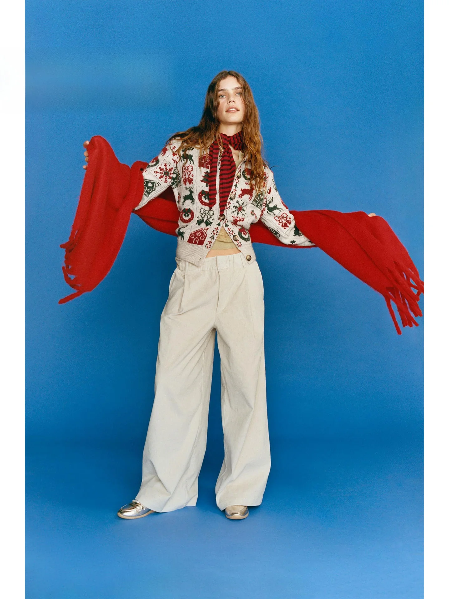 

Spring 2026 Faionable Knitted Cisas Aosphere Intarsia Cardigan Women's Versatile Long Sve Regular Length Button Cl...