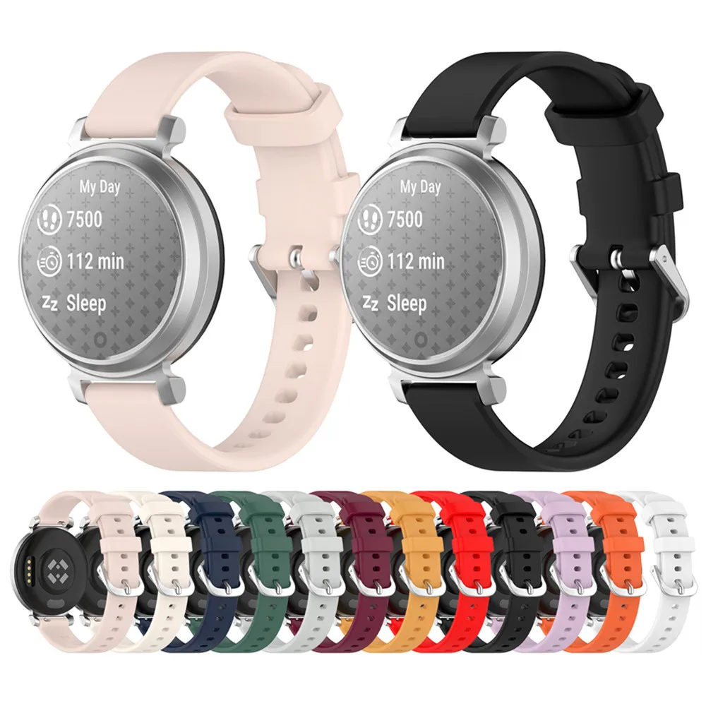 14mm silicone steel buckle strap for Garmin Lily 2 / Lily2 Active quick release smartwatch accessories