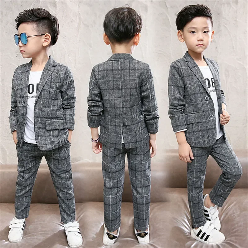 Classic Formal Boys Gentleman Wedding Suit Children Outerwear Clothing School Uniform Boy Outfit Suits For 4 5 6 7 9 10 12 Year