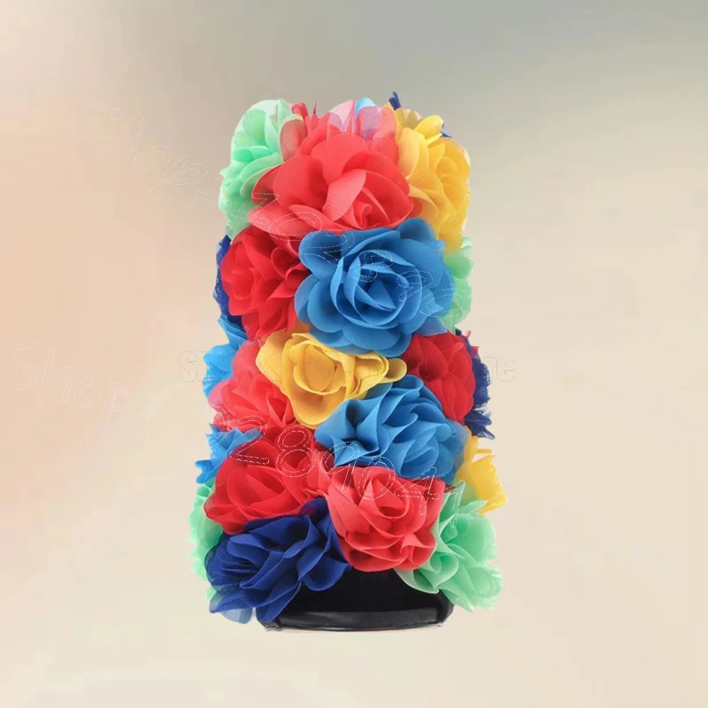 รองเท้าส้นสูงแบบเปิดนิ้วเท้า ดีไซน์ประดับลายสีสันสดใส สวมใส่ง่าย เหมาะสำหรับงานปาร์ตี้ งานเลี้ยง ออกเดท ปี 2025 รองเท้าผู้หญิง