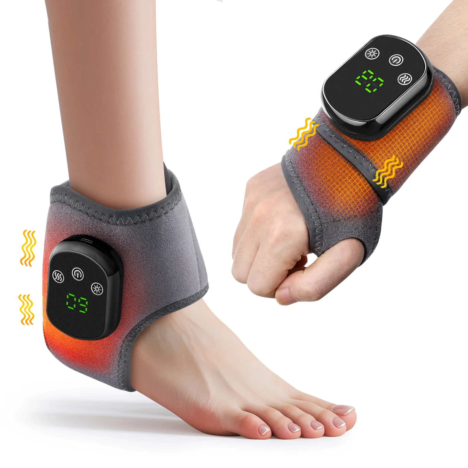 

Foot Heat Massager Hot Compresses Vibration Massager Breathable Material USB Foot and Ankle Joint Hot Compress Protection