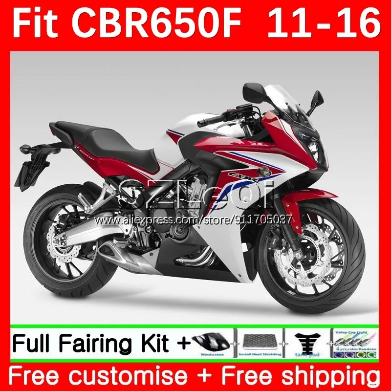 White red Injection + Decal For HONDA CBR 650F 650 CBR650 F CBR650F 11 12 13 14 41No.15 CBR-650F 2015 2016 2017 2018 Fairing