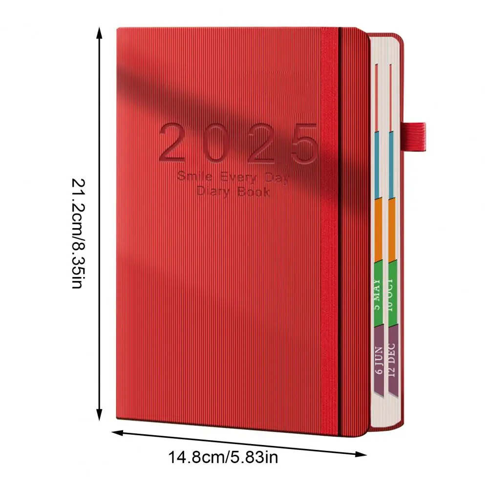 2025 مخطط يومي صفحة واحدة يوميًا A5 مخطط يومي 2025 تقويم يومي علامات تبويب شهرية غلاف فني 2025 كتاب موعد كل ساعة