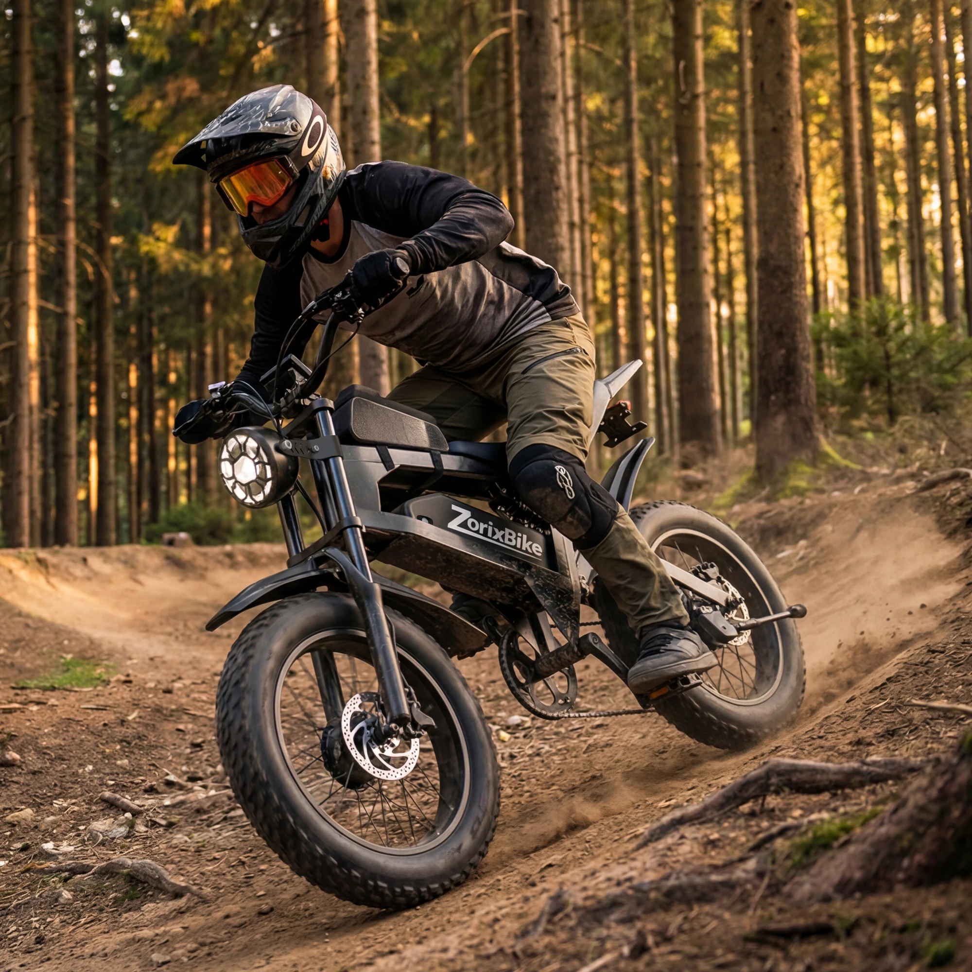 

ZorixBike R8 Pro Electric Off-Road Bike 20x4" 3000W 35Mph 80Mile 48V 20Ah,7 Speed Wide Tire All Terrain E-Bike For Adult