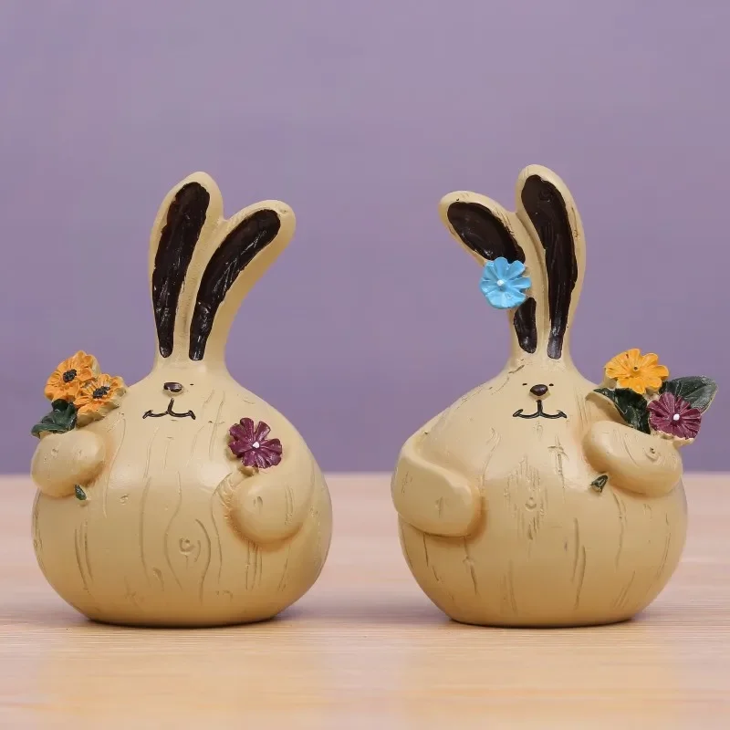 Mgt-miniature figurine, cute resin craft, creative decoration, Garlic rabbit, gift, novelty