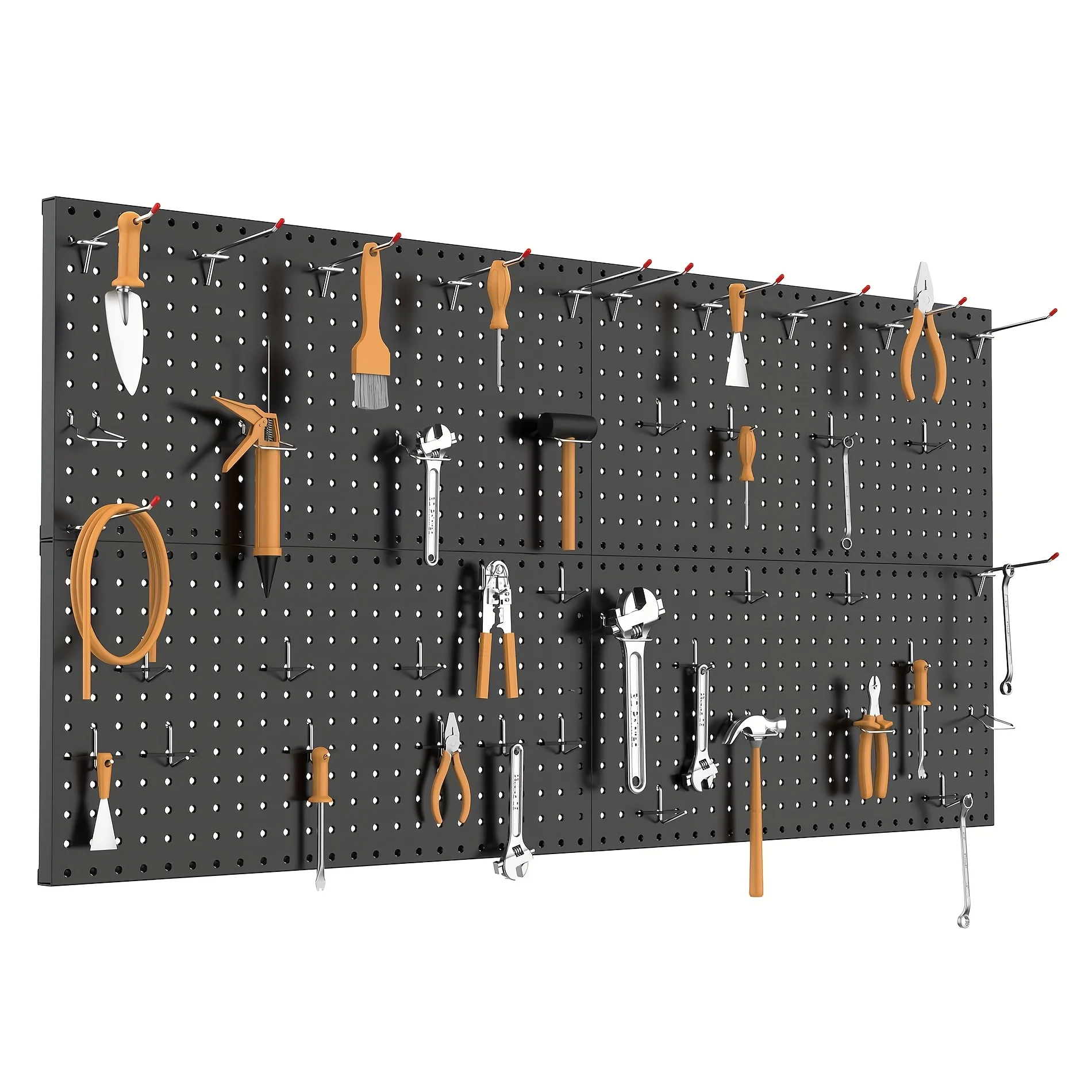 12*24inch Metal Pegboard 20pc Hooks Wall Storage Display Home Door Esports Room Shelves Hardware Tool Storage