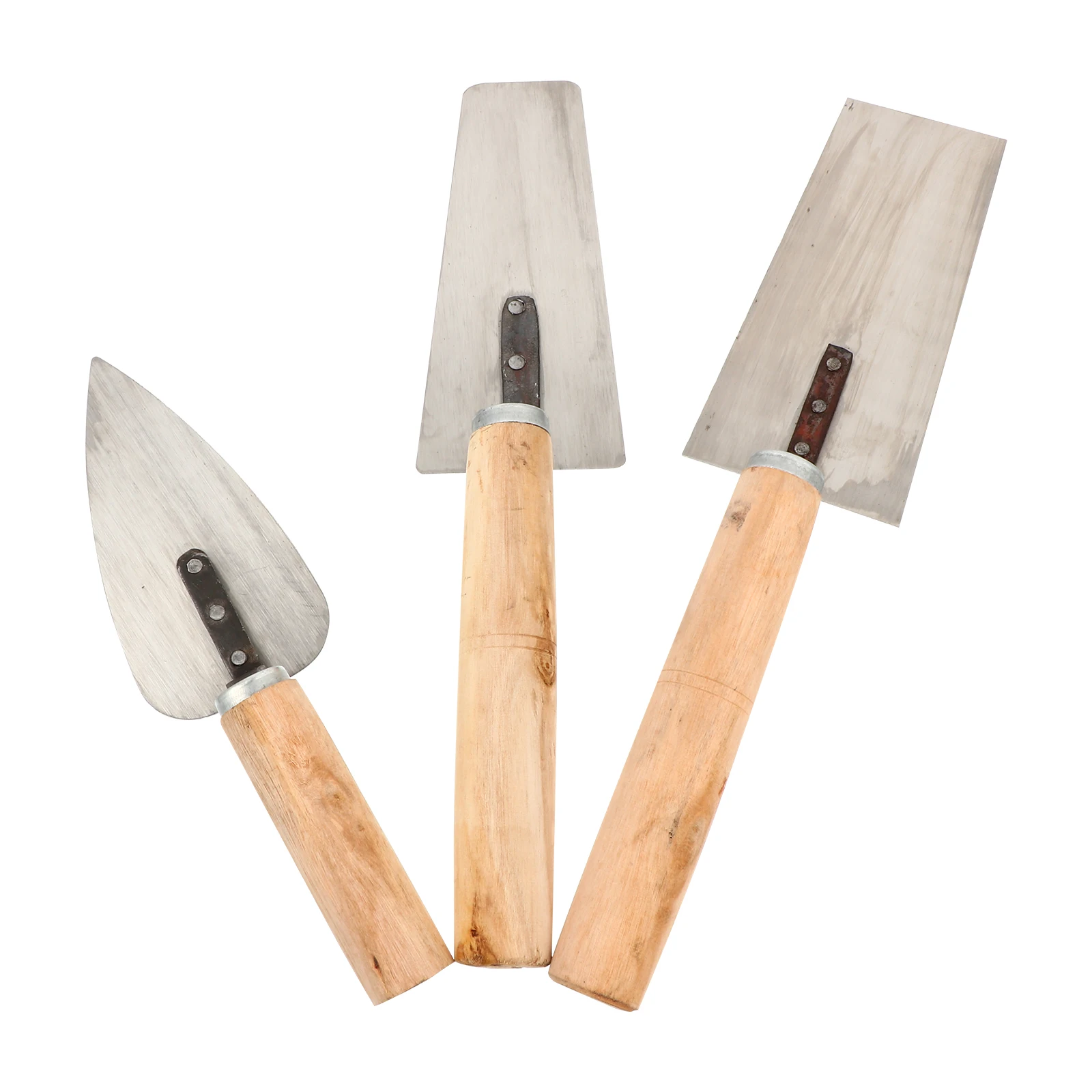 

3pcs Stainless Steel Trowel Kit Wooden Handle Plastering Cement Shaping Bricklaying Gauging Spatula Construction Tools