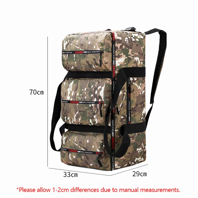 80L Men Hiking Large Bag Camping Outdoor Camouflage Military Backpack Climbing Gym Fitness Sports Travel Luggage Rucksack XD106Y