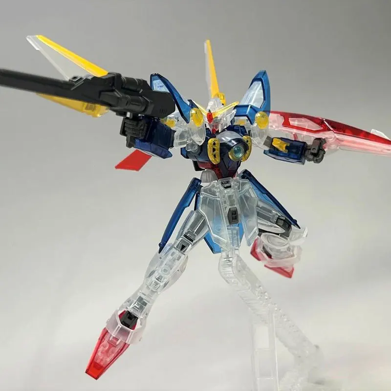 Bandai HG Flying Wings Transparent Edition 1/144 Zero Hairless Spirit Unicorn Assembly Model Handmade Toy Desktop Decoration