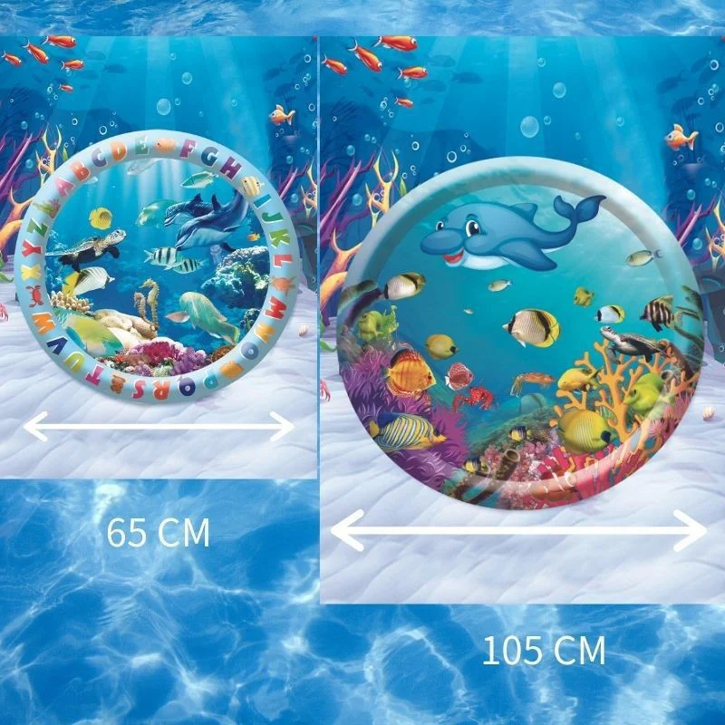 hot saltLuxury Water Injection and Inflation Cat Water Mat with Air Pump Interactive 2 in 1 Summer Pet Cooling Mat