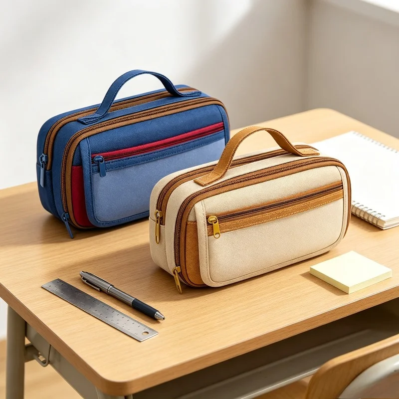 1Pc 9‑Layer Large‑Capacity Pencil Case, durable multicolor stationery organizer for school daily use and student gifting