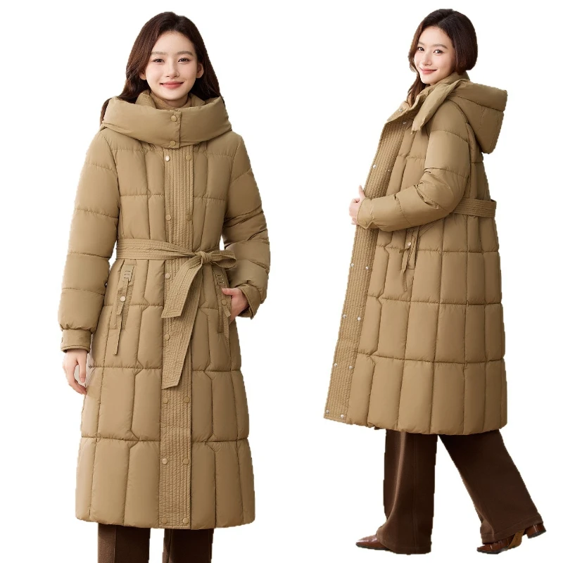 

Парки женские, длинные пальто, куртки на молнии с капюшоном, толстая теплая уличная одежда Y2k, элегантная куртка с узкой талией, облегающая осень-зима 2025