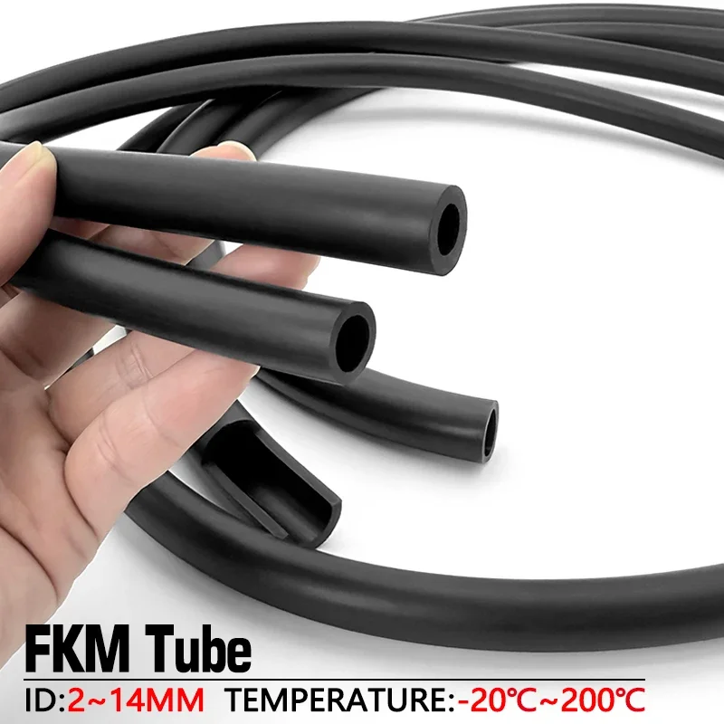 

FKM Vitons Hose Anti-Aging Fuel Rubber Pipe ID 2/4/6/8/10/12/14mm Auto Engine Fuel Delivery Tubing Corrosion & Oil Resistant
