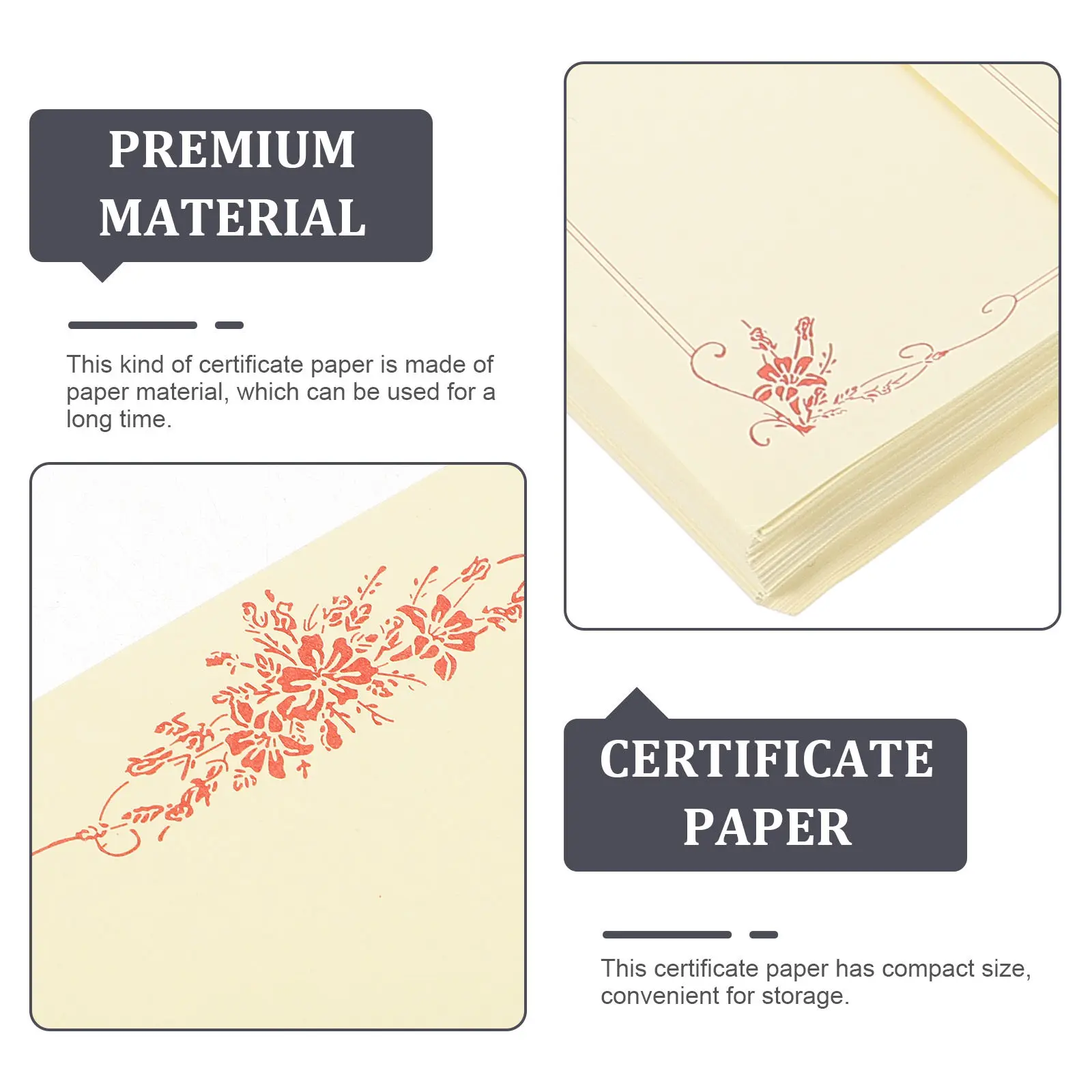 100Pcs Blank Certificate Papers Diploma Paper Writable Certificate Inner Paper for Students Graduation
