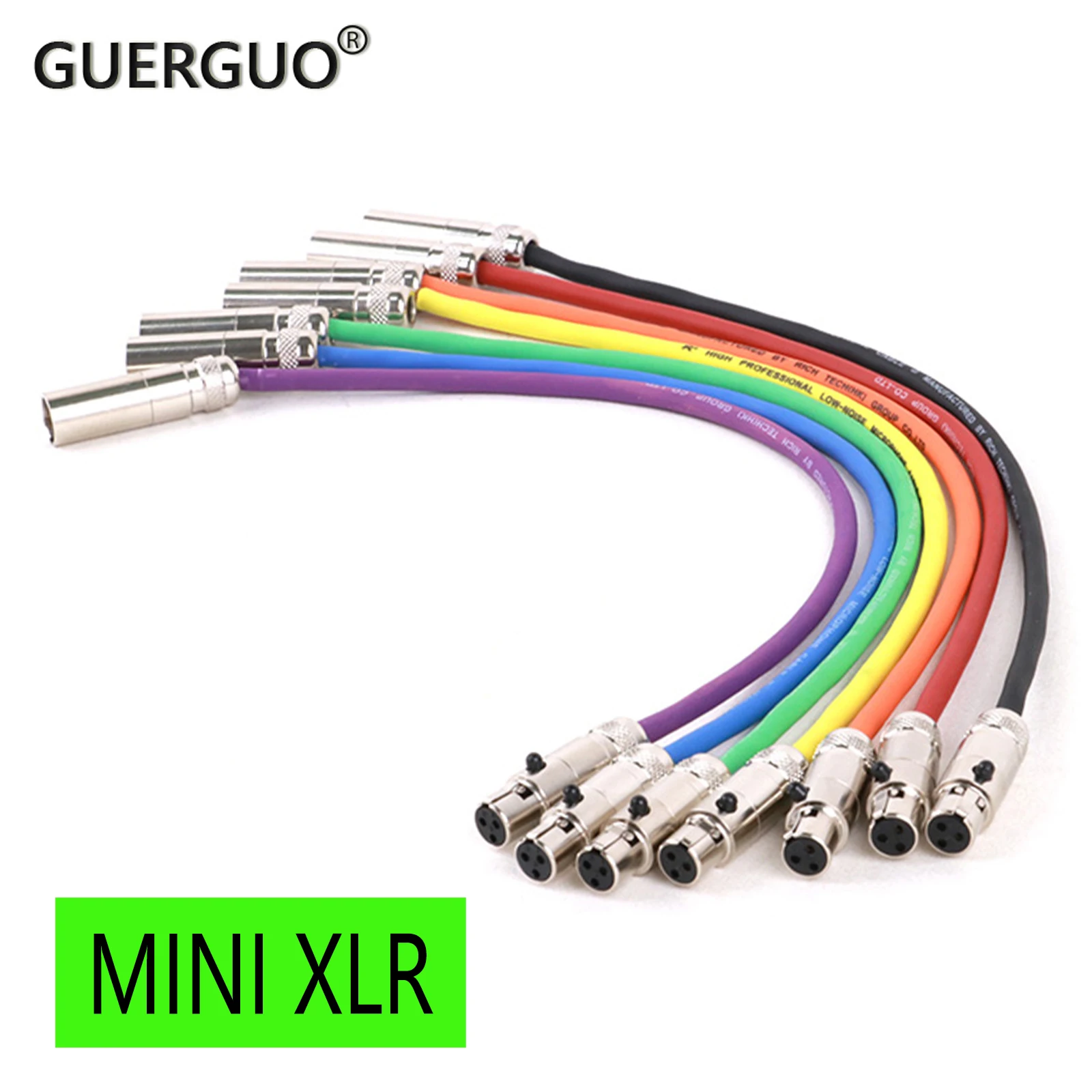 3-PIN Mini XLR Male to Mini XLR Female Converter Cord,Gold Plated Mini XLR Mic Cord for Headphone, Camera 1PC 0.3M-15M