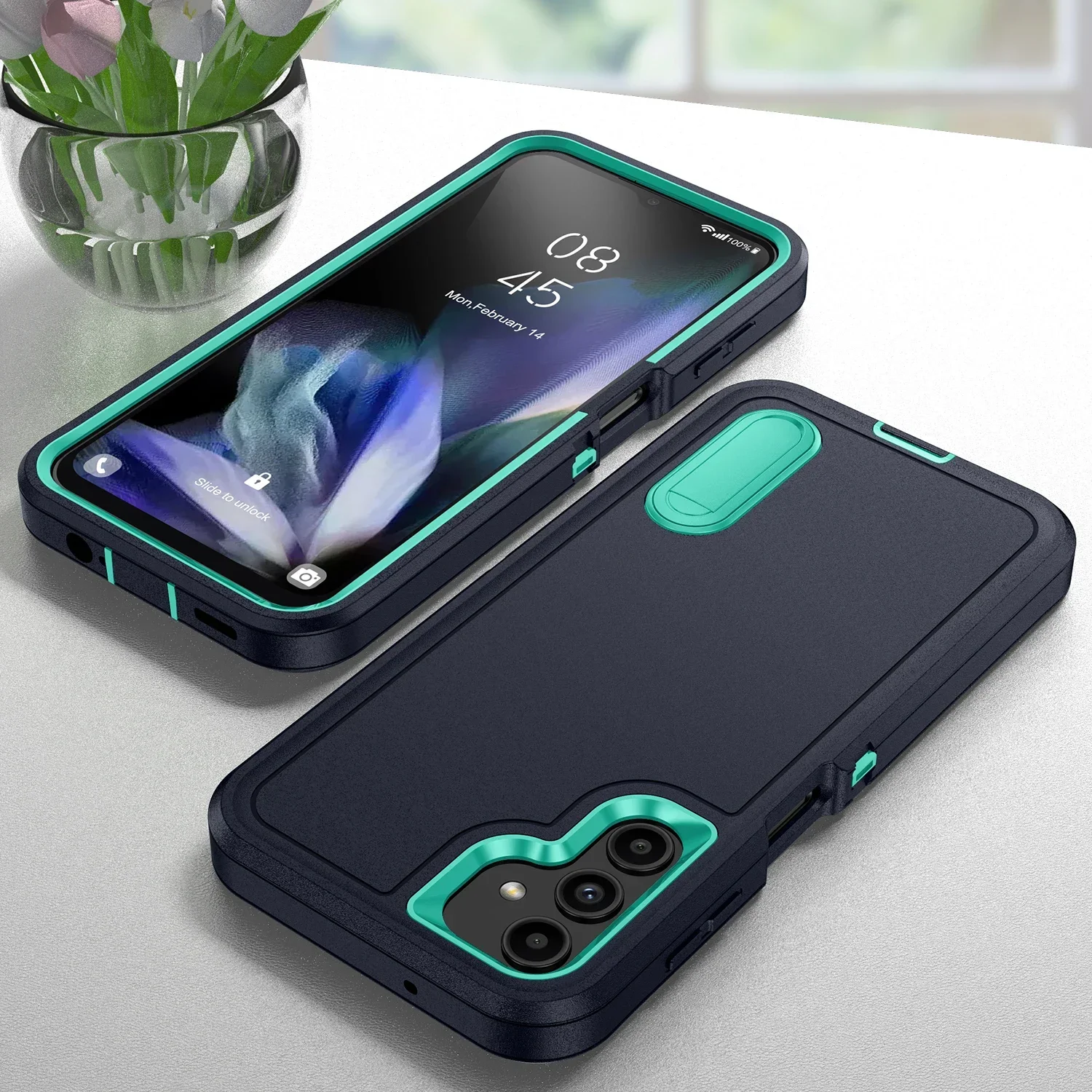 Funda antigolpes fuerte para Samsung Galaxy A56 A36 A26 A16 A06 A54 A15 A53 A14 A13 5G 4G A04S cubierta protectora con soporte