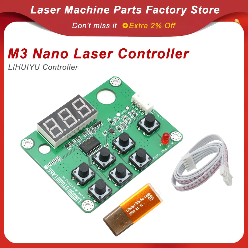 For LIHUIYU M3 Nano Laser Controller Mother Main Board + Control Panel + Dongle B System Engraver Cutter DIY 3020 3040 K40