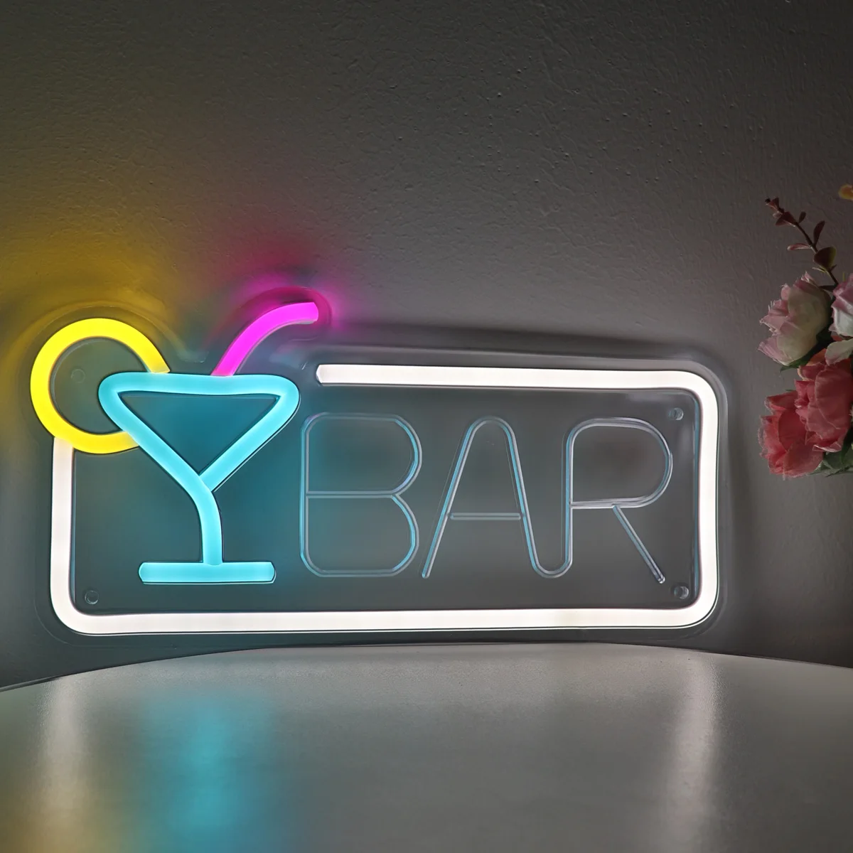 Imagem -06 - Bar com Cocktails Led Wall Neon Art Sign Light Galeria Pub Clube Bar Loja Decoração 11.42 x 5.55 1pc