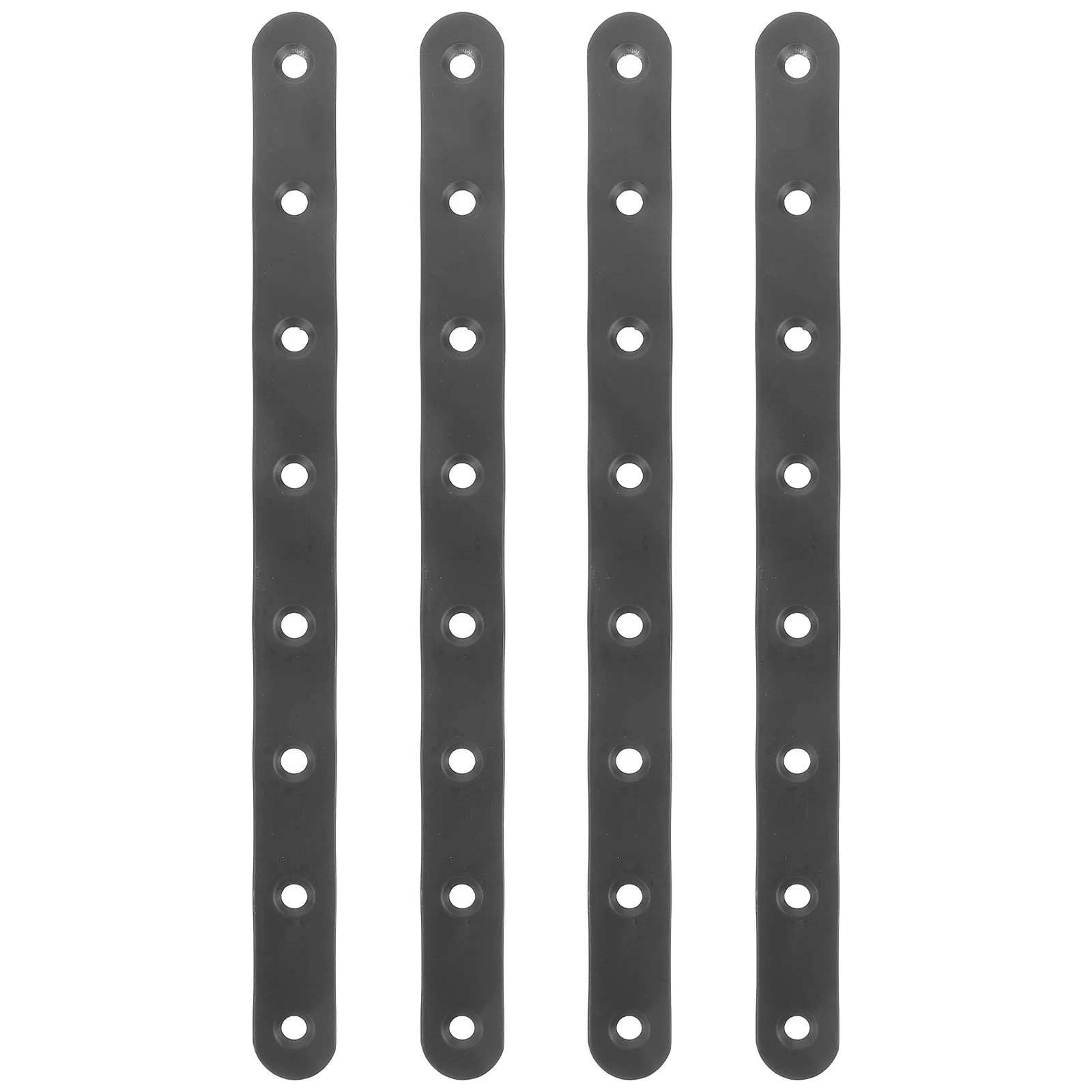 4 Pcs Straight Bracket Corner Codes 10 Inch 250mm Heavy Duty Metal Plates for Wood Fence Bookshelves Black Repair Brackets Flat