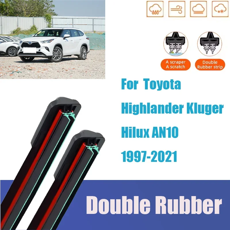 

For Toyota Front Windshield Wiper Motor Highlander Kluger Hilux AN10, Multifunctional Double Rubber, The Third Generation Mute