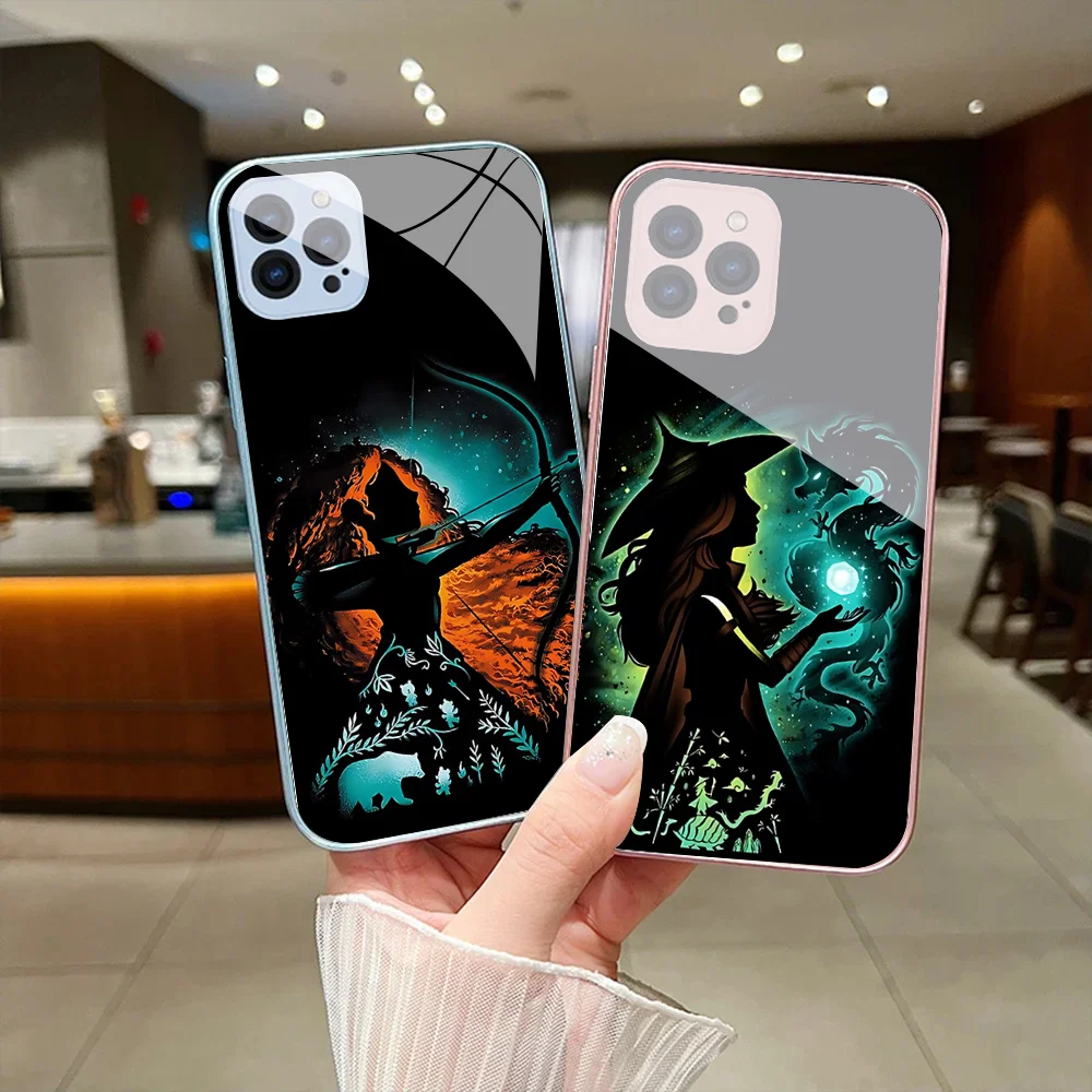 Cartoon Villain Princess Phone Case For IPhone 15 14 13 12 Mini 11 Pro Max X XS XR 6 7 8 SE Plus Glass Hard Cover