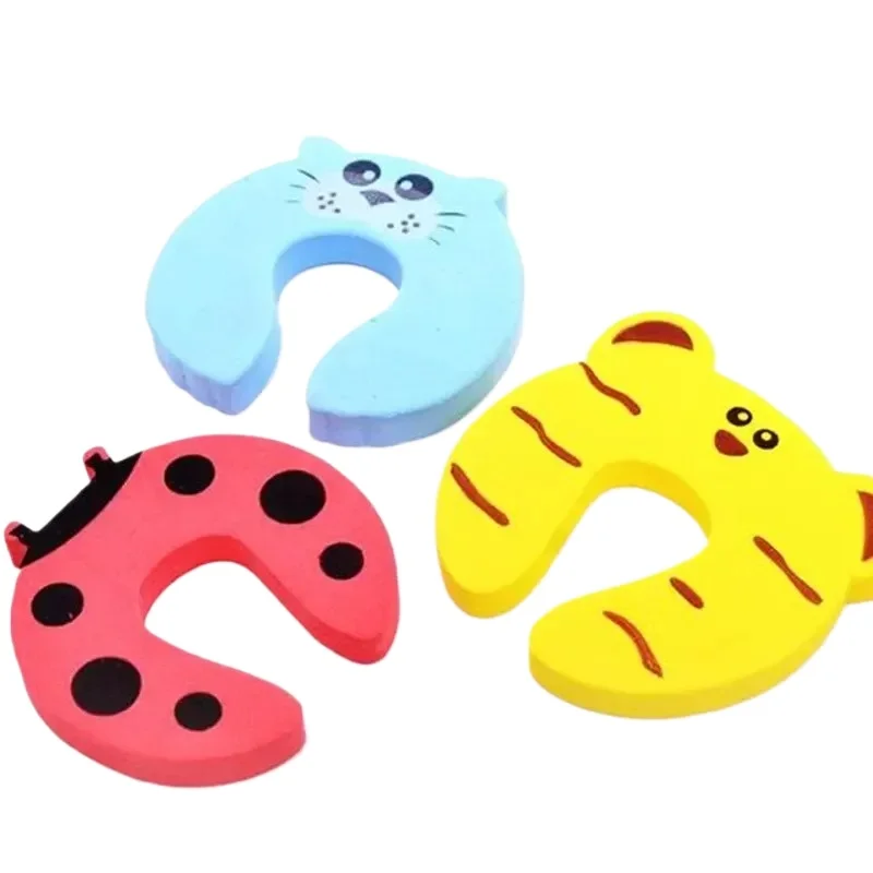 2/5 個ベビー安全 EVA ドアストッパー抗ピンチフィンガーガードかわいい動物デザインチャイルドロックプロテクター家具新生児ケア用